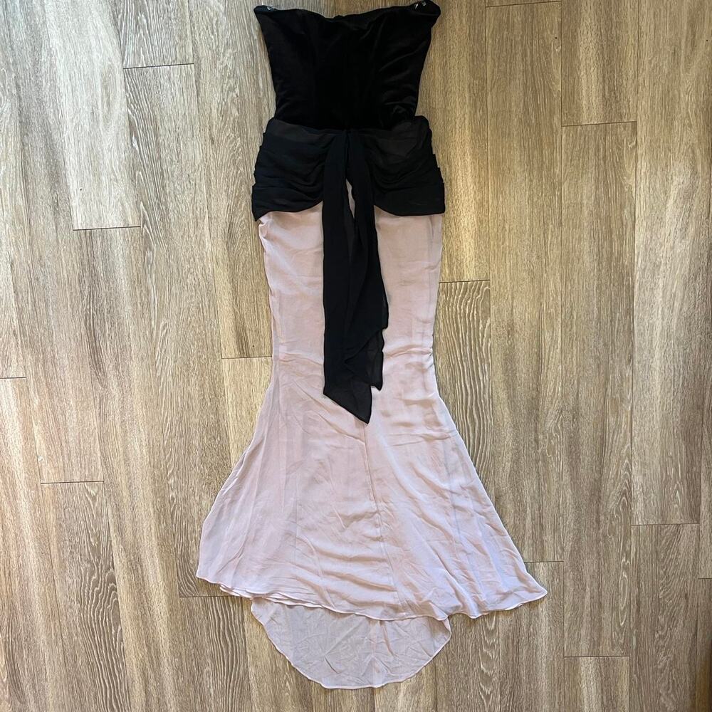 HOUSE OF CB 'Clara' Black & Blush Chiffon Maxi Dress